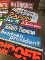 Vintage Democratic Bumper Stickers IKE-JACKSON-BENTSON-CASON-Governors NOS