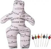 GRACEART 9 inch Voodoo Doll Revenge Spell with 7 pcs Skull Pins (Style-E (Revenge))