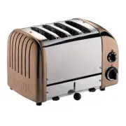 Dualit Wide Slot Toaster 1800W 4-Slice Copper Finish w/ Slide-Out Crumb Tray
