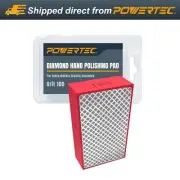 POWERTEC 71905 Diamond Hand Polishing Pad 100 Grit, Sanding Block 1PK