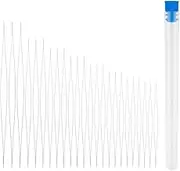 Naisfei 24 Pcs Beading Needles, Beading Needles Set,Beads Needles Seed Beading Open Bead Needle Big Eye Embroidery for Jewelry Making Bracelet Necklace 8 Size