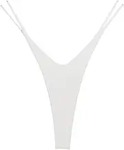 [LINYAXIA] Simple Sexy High-Split Thong Cotton Ladies Double Bikini Style Thin Belt Underwear Body Decorated Chain