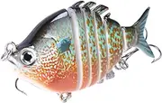 Zander Fishing Bait, Crank Bait for Fishing, Multi-Joints Fish Swimming Baits with Hooks, Colourful Slow Sinking Bait, Anging Tackle for Outdoor Use