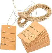 Angoily 200Pcs Writable Price Tags with String Clothing Tags for Pricing Smooth Surface Label Tags for Jewelry Crafts and Apparel Display for Easy Identification