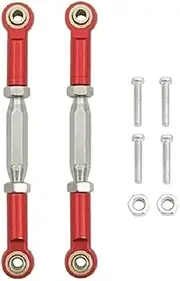 LKHNO 2pcs Turnbuckles Camber Link Rod Linkage Set Fit for Traxxas Slash 4X4 VXL 2WD Rustler Stampede Hoss 1/10 RC Car Upgrade Parts(Red)