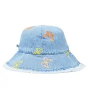 [The New Society] The New Society Burbank embroidered denim bucket hat S blue
