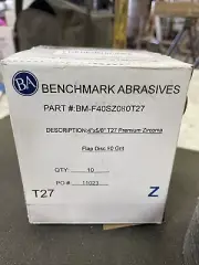 10pc BenchMark Abrasives 4”x 5/8”T27 Flap Disc 80 Grit