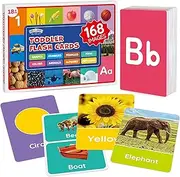 BenBen Flash Cards for Kids Toddlers, 84pcs Waterproof Indestructible PVC Plastic Flashcards, Doubled Sided