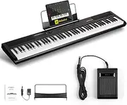 Artesia Portable 88 Key Weighted Keyboard Piano, 88-Key Digital Piano Keyboard with Full-Size Velocity Sensitive Keys, Electric Keyboard Piano including Sustain Pedal & Melodics Piano Lesson