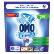 Omo Doy Active 3 In 1 Laundry Liquid Caps 17 Pack x 4