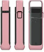 Flat Water Bottle with Integrated Handle Flip Top Leak Proof Lid Push Lock BPA Free Tritan One Click Open for Iced Water Outdoors Travel On-the-Go,12 fl oz /350ml (Pink)