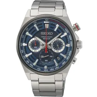 SEIKO 精工 CS 賽車競速三眼計時腕錶 8T63-00T0B(SSB407P1)