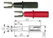 Spade Terminal to 4mm Banana Socket Adaptor Spade to 4mm test lead connector