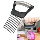 1Pack Stainless Steel Onion Holder Slicer Assistant Cutter Chopper Kitchen Tool