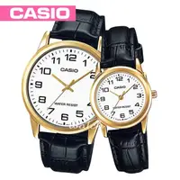 在飛比找momo購物網優惠-【CASIO 卡西歐 對錶系列】皮革錶帶_指針_復古情人對錶