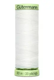 Gutermann Top Stitch Thread #800 WHITE 30m Spool High Lustre, Bold Sewing