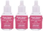 3 Better Homes & Gardens SUMMER STRAWBERRY & MIMOSA Fragrance Oil Refill Bulbs
