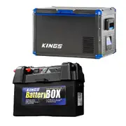Adventure Kings 60L Stayzcool Camping Fridge Freezer + Maxi Battery Box