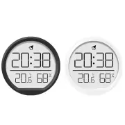 Thin Magnetic Digital LED Wall Clock with Large LCD Display Date Temperature Humidity USB Powered Compact Design for Hom