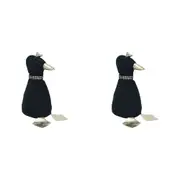 2PK Annabel Trends Animal Themed Doorstop 24x34cm Home/Room Duck Black