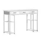 Computer Desk Drawer Shelves Study Table 120CM White Home Office Furniture 20-WH