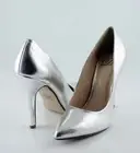 Silver Leatherette Awesome Sexy Height Pointy Pointed Toe Stilettos Heel Pumps
