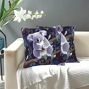 STVYUKL Lovely Koala Throw Pillow Covers Super Soft Cozy Pillows Case Morden Decorative Cushion Cover 18"X18" for Sofa Couch Bed Home Decor