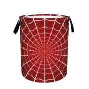 Red Spider Web Laundry Basket,Cobweb Halloween Collapsible Laundry Hamper Bed...