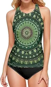 [ODAWA] Tankini Tops Camouflage Womens Halter Tankini Swimwear Tankini Swimwear Tops for Women