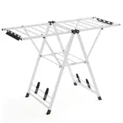 CostwayClothes Drying Rack Foldable Metal Laundry Drying Rack-White