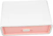 JEWEDECO Small Drawer Plastic Storage Box Single Layer Desktop Organizer for Office Files Stationery Sturdy Material for Neat Classified Storage Pink