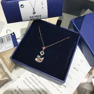 【SWAROVSKI 施華洛世奇】玫瑰金耀眼天鵝 Y字形 女士項鍊(標誌性天鵝)