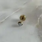 Flatback stud earring tragus helix lobe 14K gold plated faux opal 1 pc new
