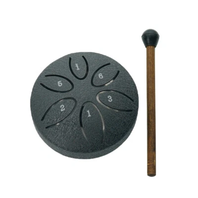 Steel Tongue Drum 3 Inch 6 Notes Percussion Instrument Balmy Drum with Drum E4E1