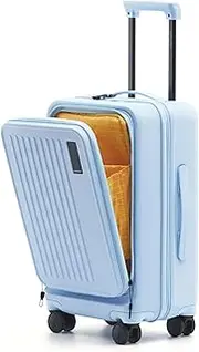 [MOKOBARA] The Transit Cabin Pro Luggage Small Cabin Size German Makrolon Poly-Carbonate Hard Sided 8 Hinomoto Wheels Suitcase for Travelling, Shy Blue, S, The Transit Cabin Pro
