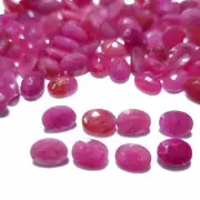 10 Pieces (7 To 8 mm) Natural Untreated Pinkish Red Ruby Oval Cut Best Offer