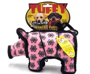 Tuffy Jr Barnyard Pig Soft Squeaky Durable Floating Tug & Shake Dog Toy 9x5"