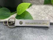 5" Inspirational Scripture Leather Keychain Bronze-Tone New Free Ship A3138