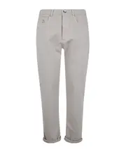 Brunello Cucinelli Straight-Leg Turn-Up Hem Jeans IT50 Gray