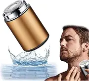 Mini Electric Shaver, Portable Shaver Suitable for Unisex USB Rechargeable, Mini Pocket Size Washable Electric Razor, Newest Mini Portable Electric Shaver for Business Trips, Office, Car and Camping, (Gold)