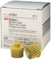 Scotch-Brite Roloc Bristle Disc 07531 Yellow, 1", Medium, 10 discs/bx