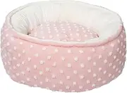 JISADER Soft Plush Round Pet Bed Dog Cat Bed, Comfortable Snooze Autumn Winter, Indoor Cats Sleeping Kennel Cat Nest for Dog Puppy, Pink
