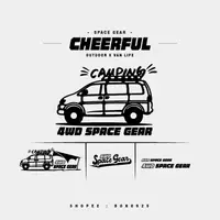 在飛比找蝦皮購物優惠-<CHEERFUL>三菱space gear露營車手繪風車貼