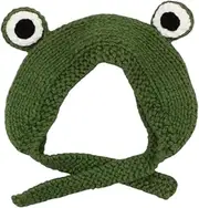 VVABRA Warm Hat Funny Frog Earmuffs Knitted Hats，Warm Hats Cap Winter Crochet Green Beanie Winter Hat
