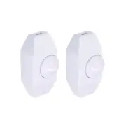 Rotary Cord Switch AC 250V 2A Slide Control 100W 2.8x1.3 Inch/White/2 Pcs