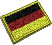 [BR44] BP0081V11 Germany Country Flag Embroidered Patch Gold Border Uniform Kart Kimono, Hook Fasteners Attach to Tactical Hats and Gears