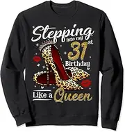 [X.Style] High Heels Stepping Into My 31st Birthday 31 and Fabulous Sweatshirt ds1111 Sweater (M) Black