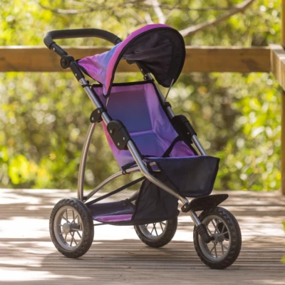 Childrens Dolls Jogger Pram Stroller Pushchair Buggy - Kids Girls Fun Play Toy