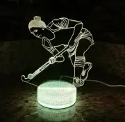 Field Hockey 3D Night Light Color Changing Illusion Lamp Sport Fan Birthday Gift