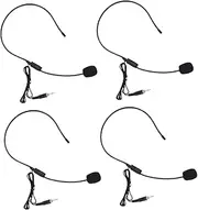 SWOOMEY 4Pcs Head Mounted Earhook Microphone for Voice Amplifier Angle One Way Directional Mic for Sound Noisy Environments